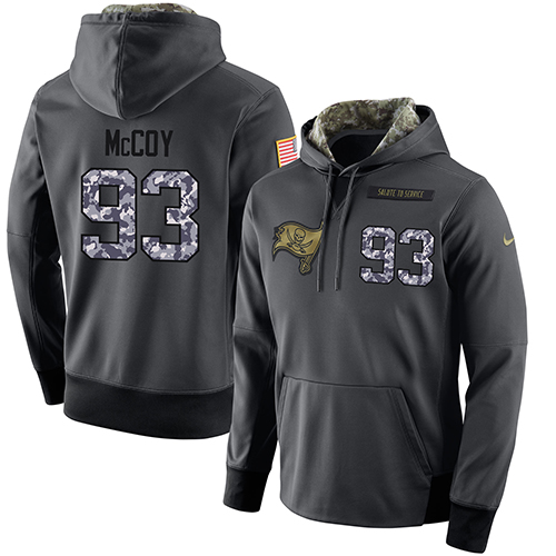 NFL Men's Nike Tampa Bay Buccaneers #93 Gerald McCoy Stitched Black Anthracite Salute to Service Player Performance Hoodie - Click Image to Close
